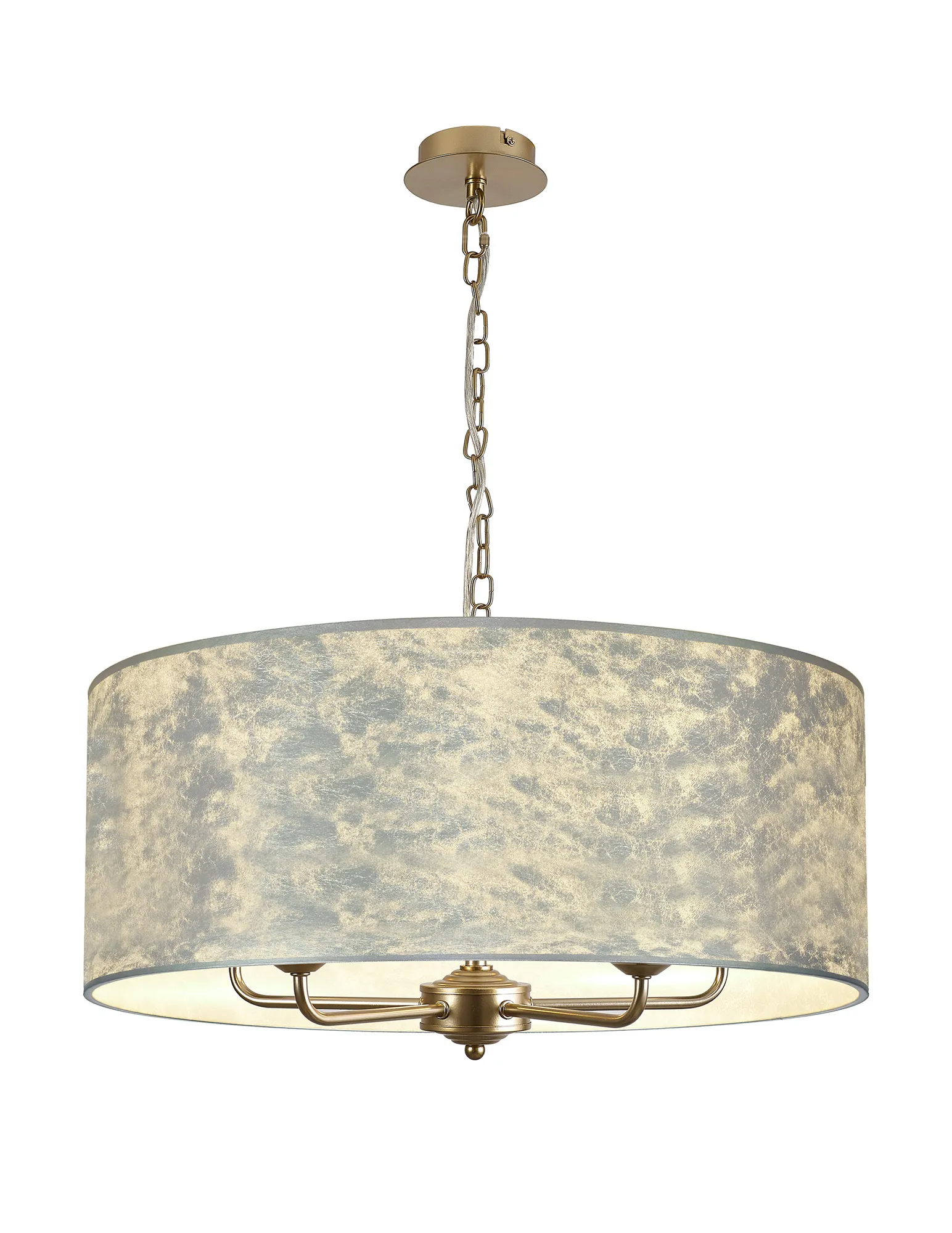 DK0986  Banyan 60cm 5 Light Pendant Champagne Gold; Silver Leaf